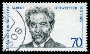 Timbre à l'effigie d'Albert Schweitzer Allemagne de 1975